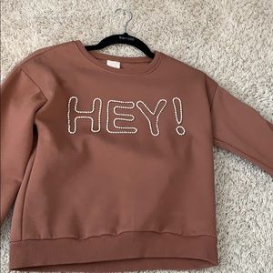 Kids Brown “hey” dimond sweatshirt